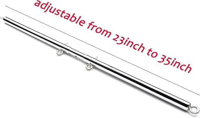 Silver Pilates Bar Kit with 4 Red Fur Straps - Includes Exercise Guide & Storage Bag for Home Fitness