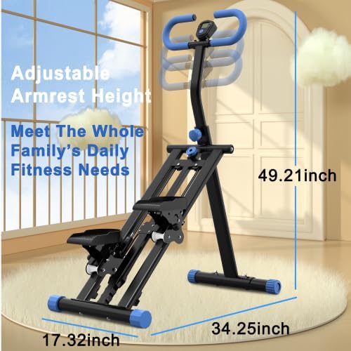 Home Foldable Stair Stepper Machine - Vertical Climber for Full Body Workout, 265 lbs Capacity w/LCD Display & Adjustable Handlebar, Compact Home Gym Equipment for Legs, Abs, Cardio