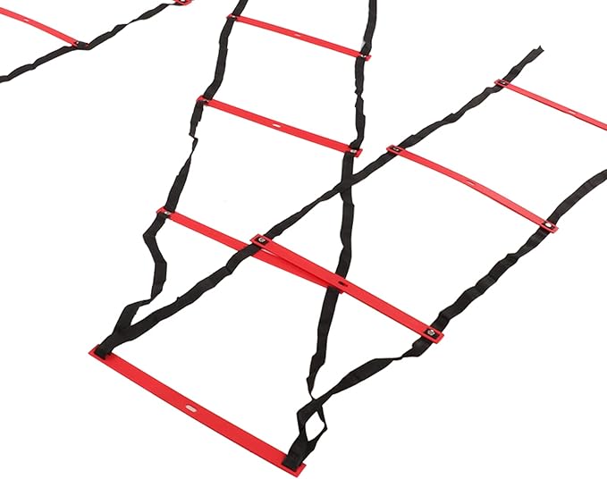 7M 14 Rung Agility Speed Ladder Stairs, Adjustable Training Ladder for Soccer Football Fitness, Non - Slip PP Agility Ladder with Angle Marks for Athletes and Coaches