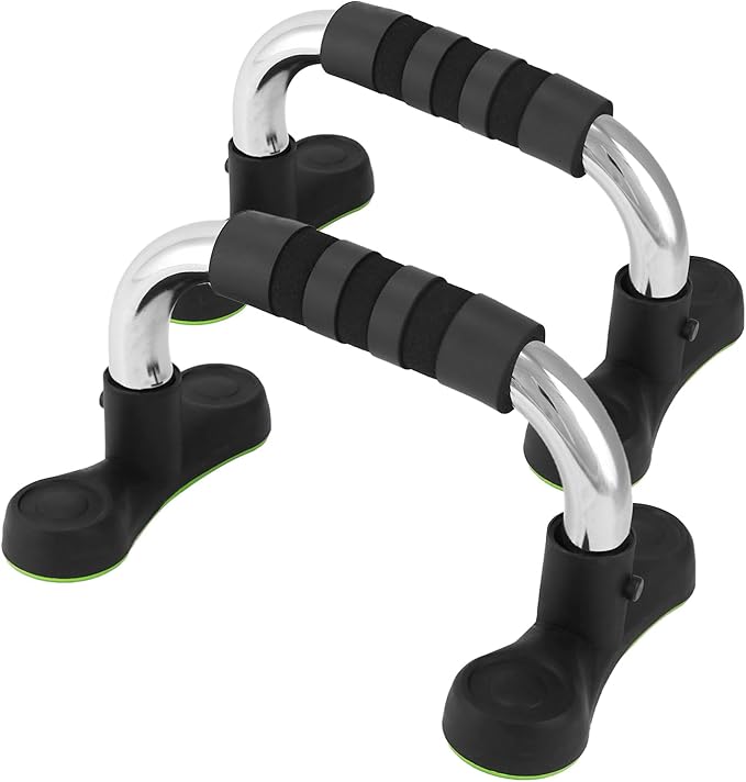 QWORK Steel Push Up Handles for Floor, Portable Push Up Stands with Non-Slip Grip, Angled Incline