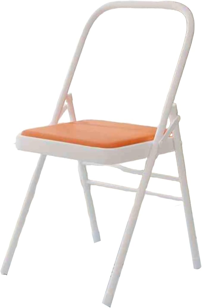 Yoga Chair,PU Seat Surface is Comfortable and Soft Double Beam Pilates Chair,for Home Office Dining Indoor Outdoor(Orange)