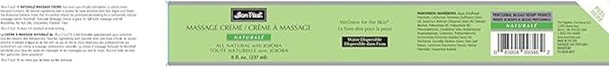 Bon Vital' Naturale Massage Crème, 5 Gallon Pail, Unscented Massage Cream for Massage Therapy, Natural Botanical Formula, Water-Dispersible, Paraben & Nut Free, Smooth Skin Moisturizer