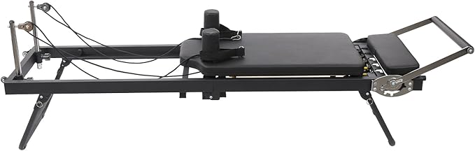 Multifunctional Yoga Fitness Equipment, Foldable Pilates Reformer Machine, Pilates Exercise Equipment Up to 264.55lbs Weight Capacity for Homes, Offices, Yoga Studios (Black)