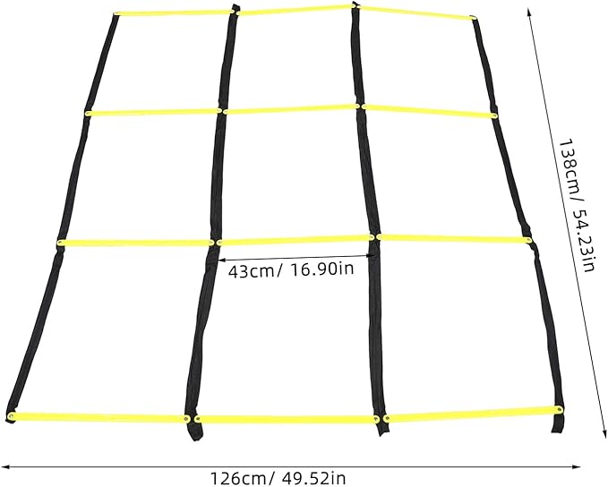 GLEAVI Multifunctional Football Agility Ladder Rope Ladder for Sports Training Foldable Yellow Speed and Footwork for Soccer Agility Drills and Fitness Exercises