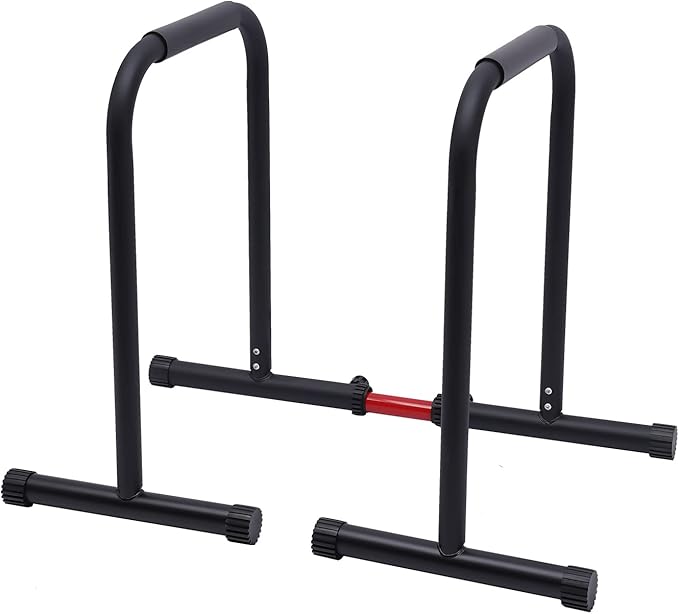 Adjustable Dip Bar- 440lbs Dip Station Portable Functional Fitness Bar, Heavy Duty Dip Stand Body Press Bar Parallette Exercise Bar Workout Equalizer for Home Workout