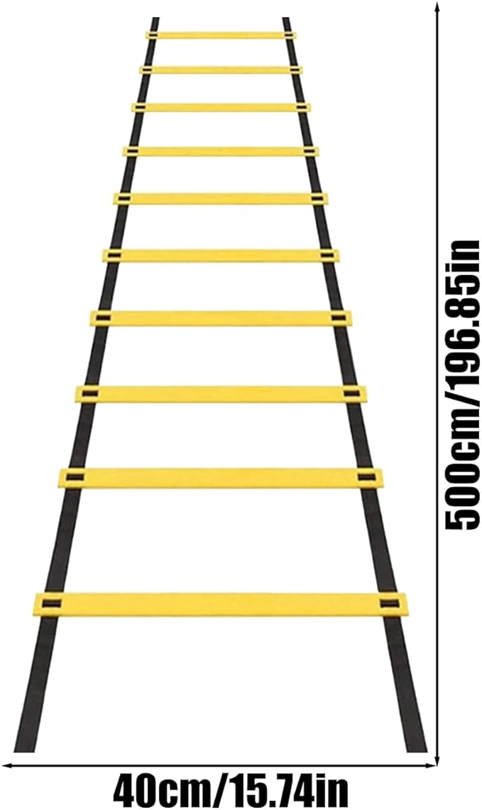 Soccer Agility Ladder Training Equipment | Portable Quick-Setup Footwork Ladder with Carry Bag | Speed, Fitness, and Endurance Drill Tool for Football, Basketball, Tennis, Hockey, Badminton, Athlete W