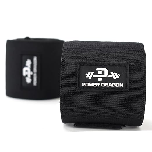 Weightlifting Elbow Wraps (1 Pair) - 90CM（35.4" ） Adjustable Compression Elbow Strap - Joint Support, Powerlifting & Gym Workouts (Men & Women) (Black)