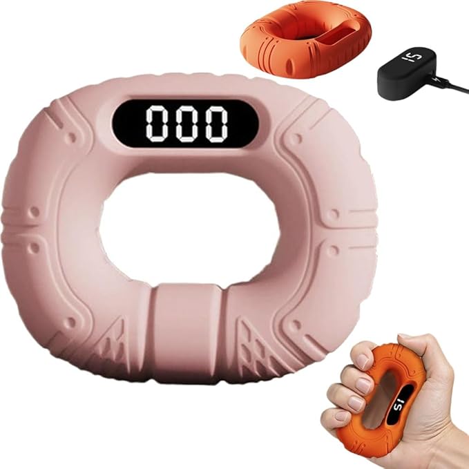 Hand Grip Strengthener with Counting and Pages, Rechargeable Digital Grip Strength Tester, LED Display, Hand Grips Exerciser Equipment for Strength Training-Forearm-Gripper-Finger