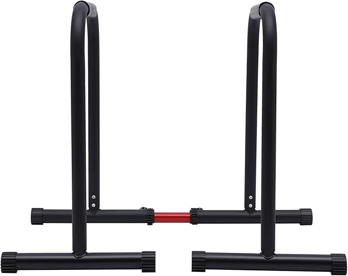 Dip Bar, Dip Station Functional Heavy Duty Dip Stands Fitness Workout Dip bar Station Stabilizer Push Up Stand Adjustable Height, 440LBS Loading Capacity