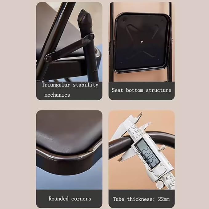 Pilates Yoga Assist Chair - Backless Folding Chair for Abs and Core,Balance Inversions,Flexibility,Strength Training,Black