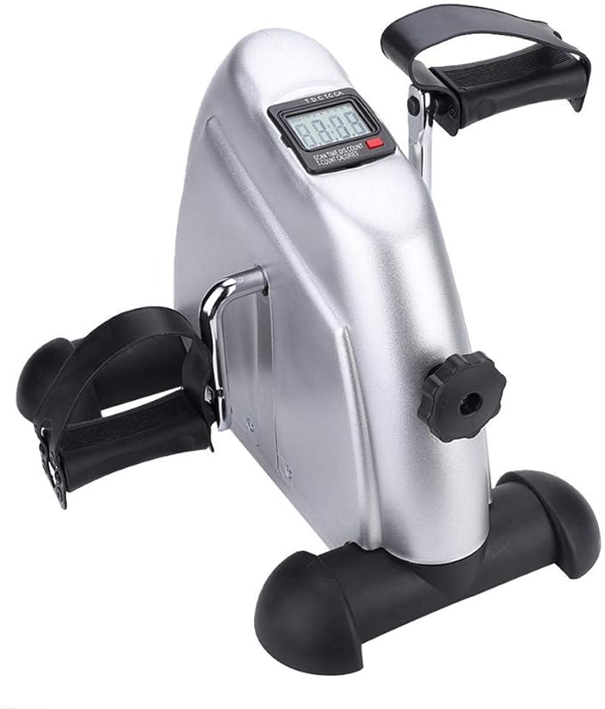 Under Desk Pedal Exerciser, Compact Mini Exercise Bike for Seniors, Indoor Leg and Hand Trainer for Home Gym Fitness