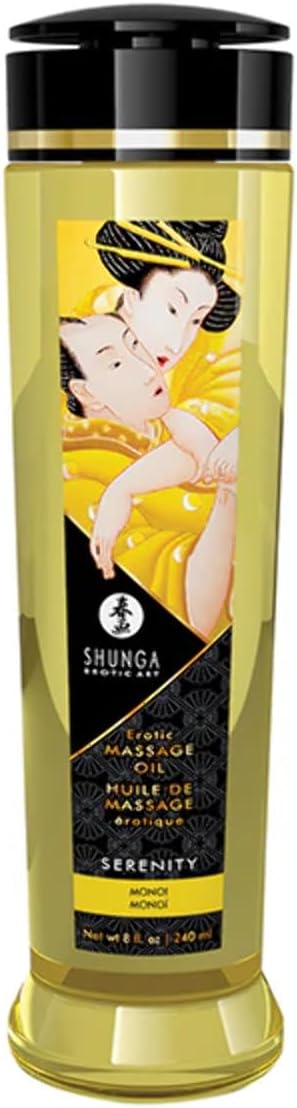 Shunga Erotic Massage Oil, Serenity Monoi, 8 Ounce
