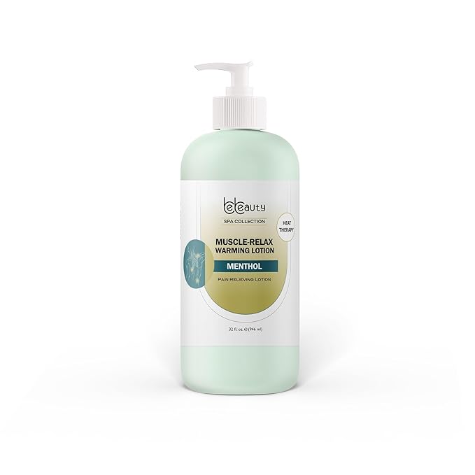 BeBeauty Menthol & Camphor Muscle Relax Warming Lotion Soothing Massage Lotion for Comfort, Warmth & Tension Ease 32 oz