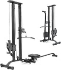 TOUSAINS Cable Machine Home Gym CR63, 330 Lbs Plates Loaded Cable Crossover Machine, 2 in 1 Functional Trainer with Rowing Machine, Space Saving Design for Home Gym