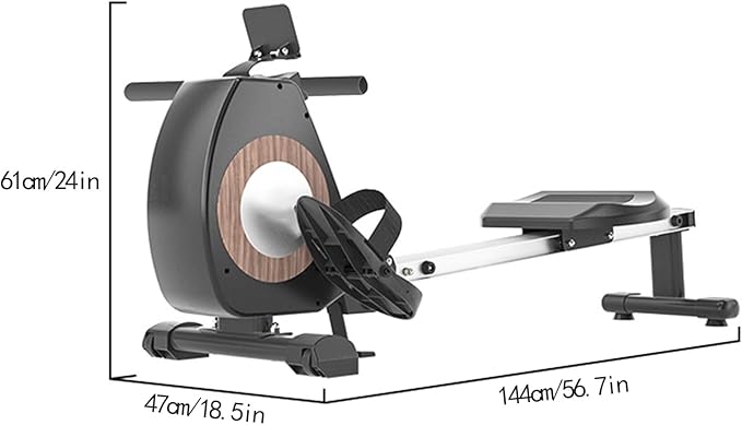 Rowing Machine Magnetic Rower Machines for Home Cardio Training 8 Levels Resistance, Single Slide Rail with Tablet Holder LCD Monitor, Max 350lb Weight Capacity, App Compatible