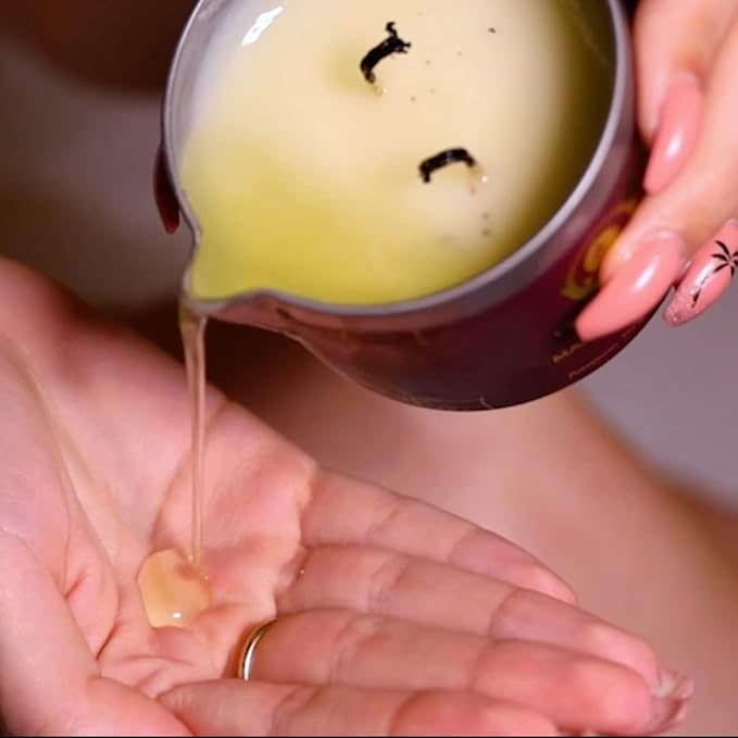 Sensual Massage Candle - Melts to Silky Oil - Skin Moisturizing Candle Massage Oils for Date Night (160 Grams or 6 oz.) - with Palmarosa, Ylang Ylang, Black Pepper by PURE EARTH essentials