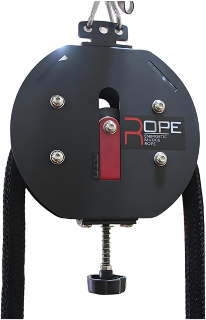 Home Gym Infinity Rope and Suspension Pulley Device, an Adjustable Resistance Full Body Workout Tool for Arms, Back, and Coordination Exercises
