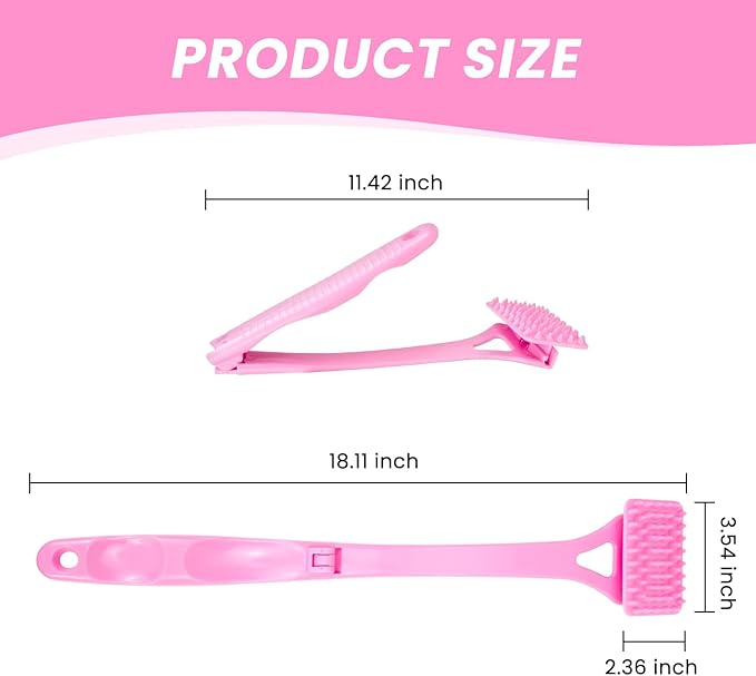 18.5-Inch Foldable Back Scratcher with ABS Polymer Resin Long Handle, Suitable for Men, Women, Adults with Rough Skin, The Best Gift for Parents and Loved Ones (E-Pink)