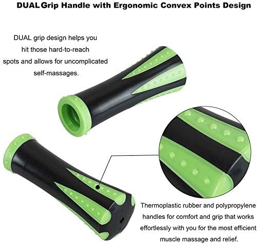YANSYI 9-Roller Muscle Massage Stick - Deep Tissue Foam Roller for Pain Relief & Recovery, Portable Muscle Roller for Athletes, Back, Legs, Soreness (Black)