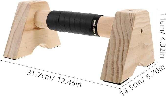Wooden Parallette Bars Push up Stands with Non-slip Base Beech Wood Pushup Handles for Home Gym Strength Training Men and Women Calisthenics Equipment