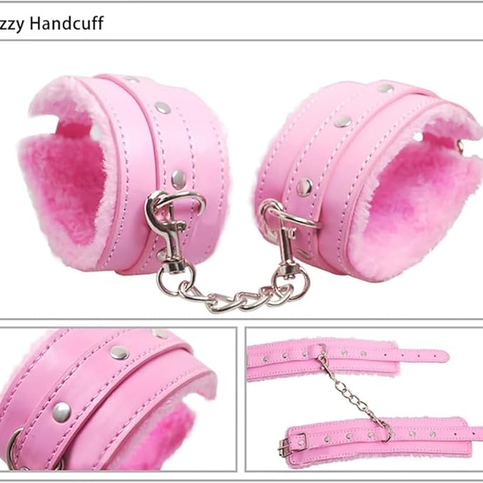 7-Piece Leather Yoga Set Accessories, Adjustable, Suitable for Ankle and Eye Mask Indoor Entertainment Equipment, Couple Gift (Pink)