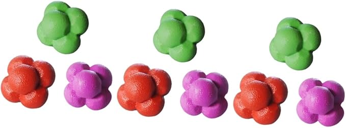 BESTOYARD 9 Pcs Hexagon Ball Interactive Toy Interactiv Training Agility Balls Reaction Softball Reaction Time Agility Reaction Reflex Training Fitness High Elasticity Football