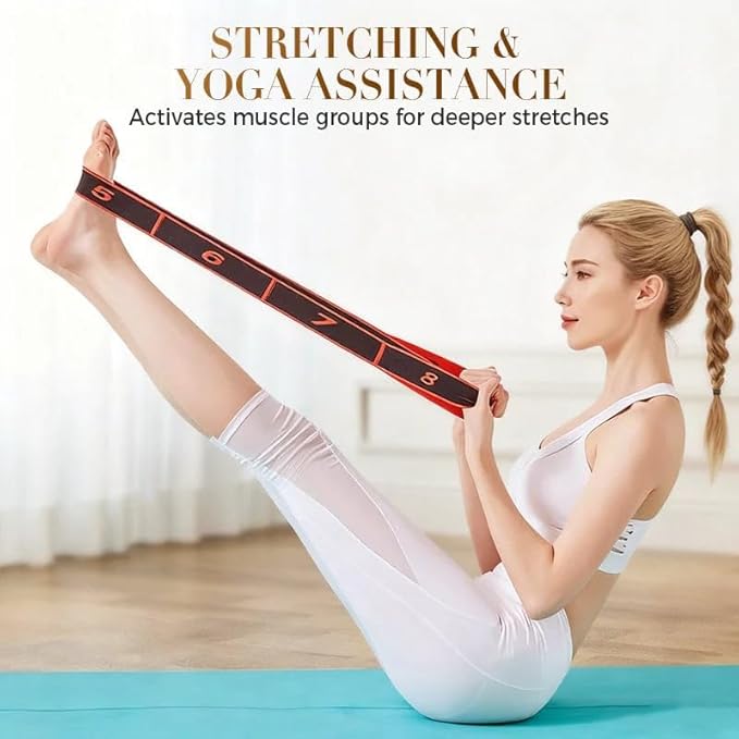 Fitness Resistance Band for Stretching and Yoga, Numbered Resistance Band for Glute Training, Number Resistance Band for Exercise and Flexibility
