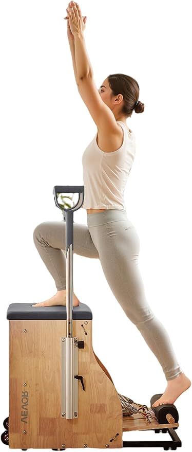 VEVOR Pilates Reformer Machine, Pilates Workout Equipment for Home Gym Studio Use, Pilates Reformer with Sitting Box and Jumpboard，fit for Beginners & Advanced Users
