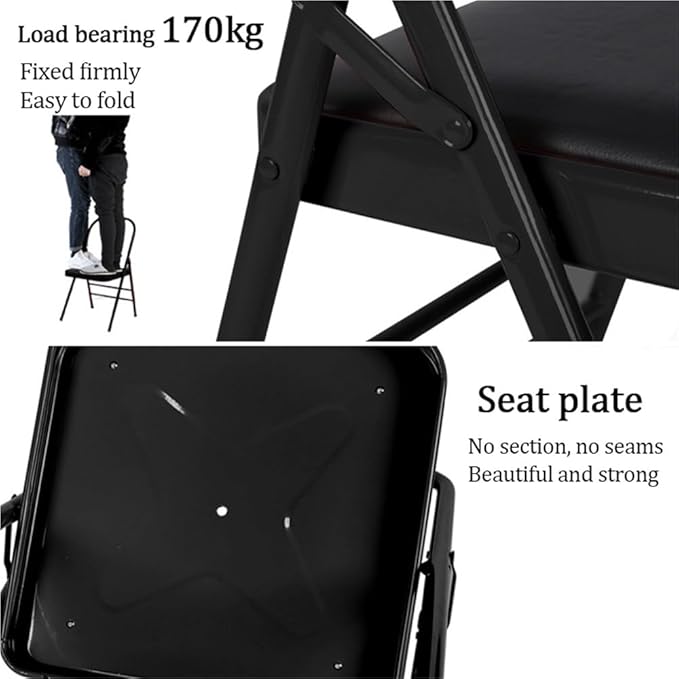 Folding Yoga Chair for Adults, Curved Chaise Lounge Chair for Yoga, Heavy-Duty Meditation and Exercise Chair with Detachable Lumbar Back Support for Home Workouts and Stretching (Black)