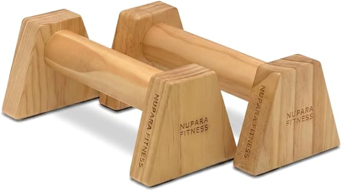 Wooden Push Up Bars - Calisthenics Equipment for Core and Upper Body Strength Training and Exercise | Push Up Handles | Pushup Bars | Parallettes