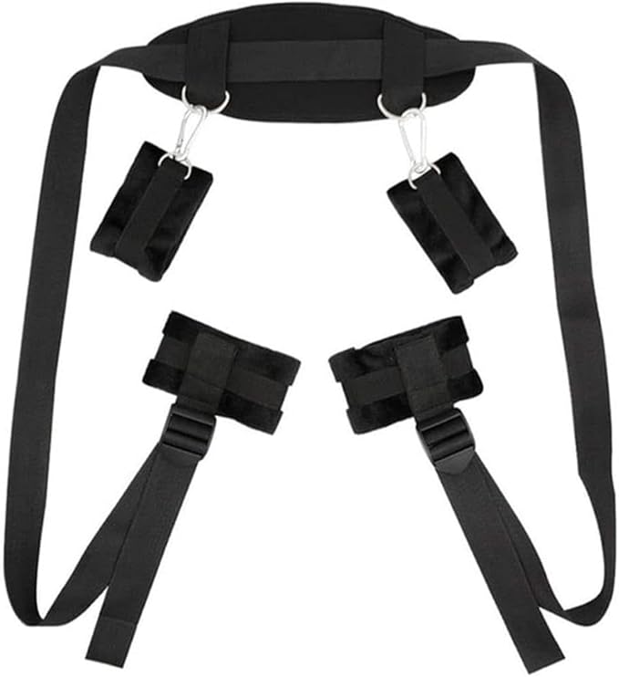 Fashion Black Soft And Comfortable Yoga Pilates Waist Belt, Adjustable Buckle For Home Nylon Wrist And Ankle Suspension Straps, Couple Gift