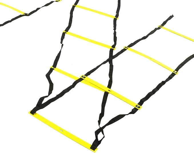 7M 14 Rung Agility Ladder, Fixed Distance PP Material Training Equipment with Angle for Soccer Football Fitness Speed Training
