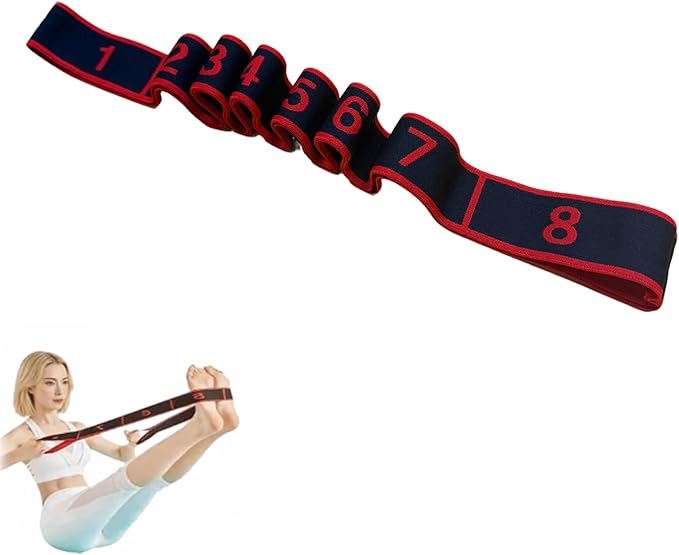Fitness Resistance Band for Stretching and Yoga, Number Stretch Resistance Band with Clear Markings, 8-Section Elastic Training Bands