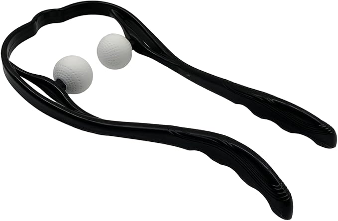 Mount Plus M1212 Shiatsu Neck Massager for Neck and Shoulder with Deep Tissue Trigger Point Manual Self Muscle Massage for Muscle Pain Relief (Simulates Massage Therapist Hands) (1 Pack Black)
