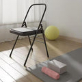 Iyengar Yoga Chair Backless Yoga Chair Pilates Chair Yoga Inversion Chair PU Fabric Foldable Balance Training 42 * 45 * 80cm,Black