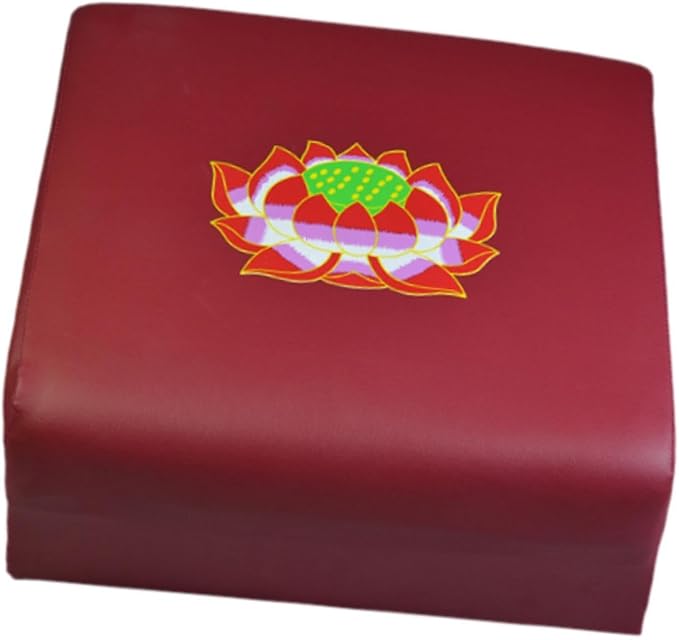 Colaxi Meditation Bench Prayer Cushion for Knees Portable Wooden PU Leather Kneeler Pad Kneeling Stool Meditation Cushion for Indoor