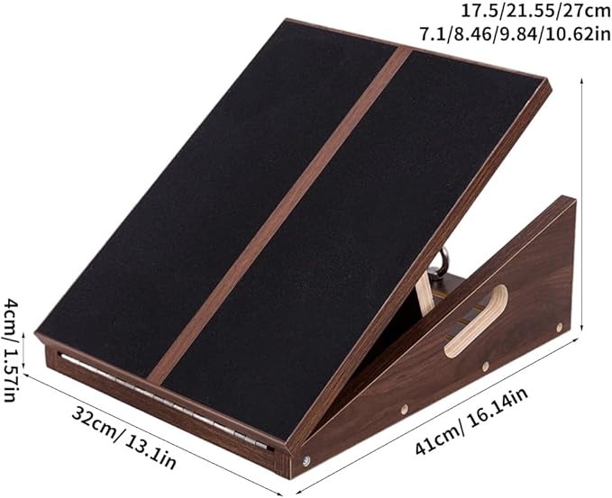 Slant Board for Calf Stretching & Relief, Adjustable Wooden Incline Slant Board for Squats, Calf Stretcher Board for Knees Ankle Heel Feet Leg, Home Gym Physical Therapy