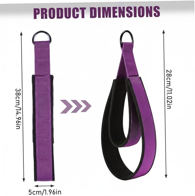 2PCS Pilates Strap, Double Loop Yoga Strap with Comfortable Thick Padding & Sturdy D-Rings for Home Gym, Pilates, and Yoga WorkoutsPilates