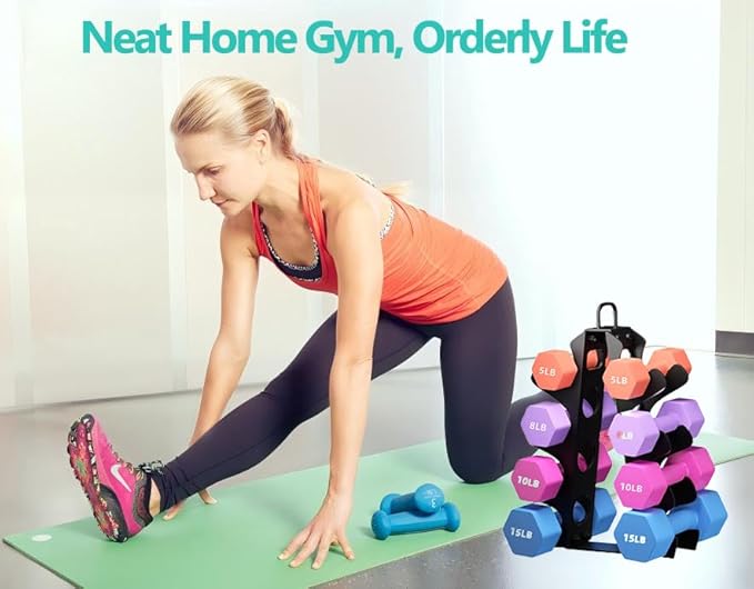 3-Tier | 4-Tier Dumbbell Rack for Dumbbells , A-Frame Weight Stand Only, Compact Space-Saving Design for Home Gym, Heavy-Duty Alloy Steel Organization Rack (Dumbbells Not Included ）