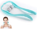 Neck Manual Massager, Portable Handheld Manual Neck Shoulder Massage Tool, Shiatsu Deep Tissue Pressure Trigger Point Neck Pain Relief Massage Roller Muscle Relaxation Massager for Home Office (Blue)