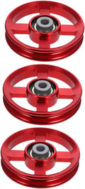3pcs Aluminum Pulley Wheels for Gym Equipment Cable Machine Fitness Pulley System with 95mm Bearings Aluminum Alloy Bracket Attachment for Strength Training