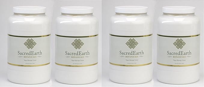 Vegan Massage Cream (1 Gallon (4-Pack)) - Unscented, Water Dispersible, Nut Oil Free, Gluten Free and Contains Only Certified Organic Oils and Extracts