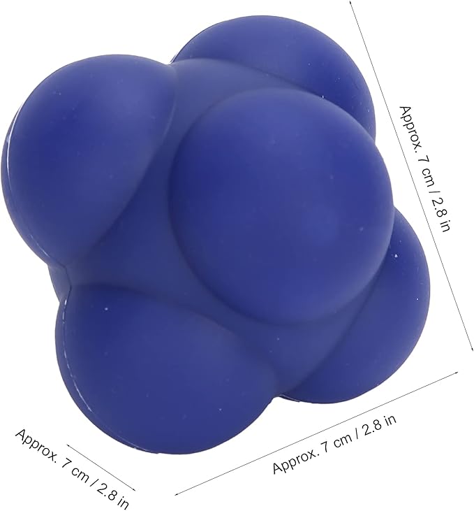 Silicone Bounce Reaction Ball HighDensity Portable HandEye Coordination Speed Reflex Training Ball for Athletes Kids Adults Sports Enthusiasts 7cm (Cobalt Blue)