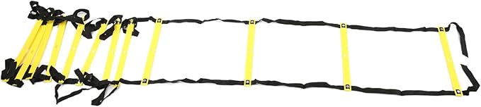 Fixed Agility Ladder for Football Training, Speed Rope Ladder with 12 Rungs, Bright Color Footwork Ladder for Soccer Drills, 6M Durable PP Sports Ladder for Team and