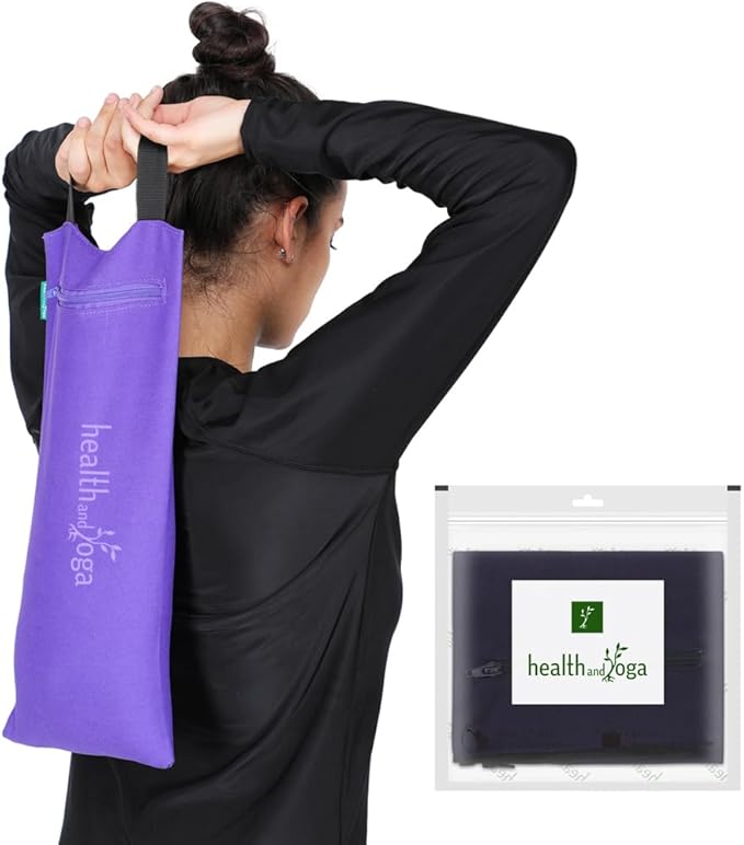 SoulGenie HealthAndYoga™ Yoga Sand Bags - Double Bag with Inner Waterproof Bag - Prop for Adding Weight and Support (Blue)