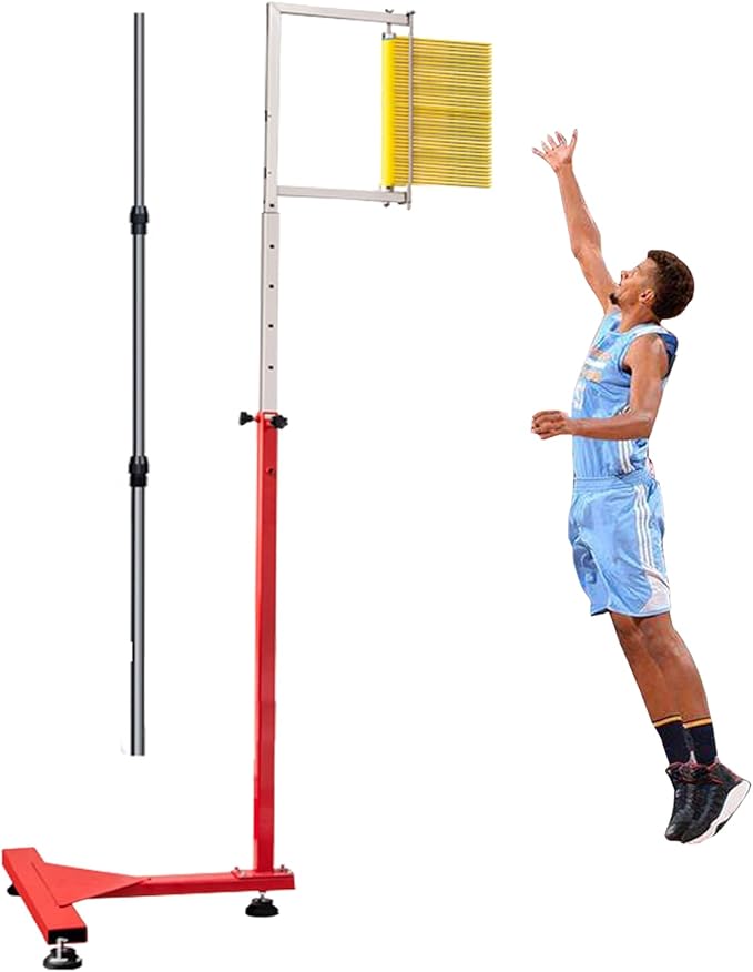 5.6-11.8 ft Jump Measurement Tester, Floor Standing Vertical Jump Height Exercise Device, Vertical Jump Measure Stick Pole Tool for Volleyball Slam Dunk Training Aid