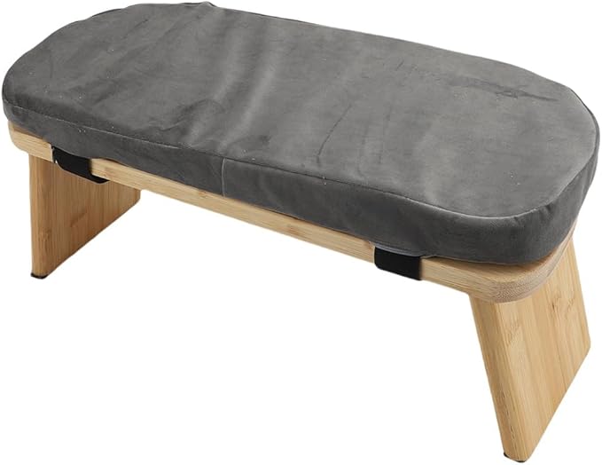 Meditation Bench, Folding Kneeling Meditation Stool, Removable Cushion Stool with Magnetic Locking Hinges, Ideal for Indoor & Outdoor Yoga & Prayer (Gray)