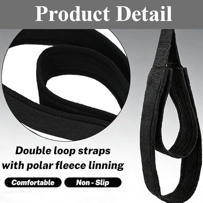 2PCS Pilates Straps Soft Padded Handles, Durable Pilates Double Loop D-Ring Straps,Pilates Straps for Reformer,Home Gym & Yoga Workout Exercise Accessories