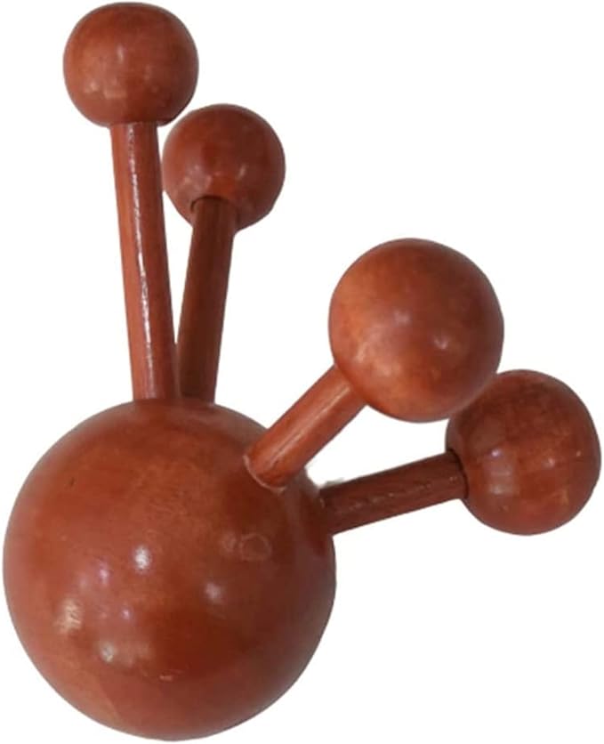 4 Legs Ball Spider Massager Handheld Stick for Shoulder, Back & Full Body Thai Wooden Trigger Point Reflexology Massage Tool w/Cloth Bag and Massage Manual