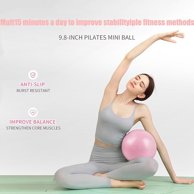 Pilates Ring Set, 14" Magic Circle, Long & Loop Resistance Bands, Soft Pilates Ball, Grip Socks,Puller, Home Workout Equipment for Women & Beginners to Tone, Flexibility & Core Strength (Purple)